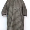 Omar Black-Green Kashmiri Check Pheran in Tweed Wool for Boys (8-9 years)