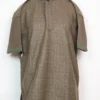 Kids Kashmiri Check Bilal Light Brown Pheran in Tweed Wool (8-9 years)
