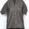 Kids Grey Kashmiri Check Lakeer Yaseen Pheran in Tweed Wool (6-7 years)
