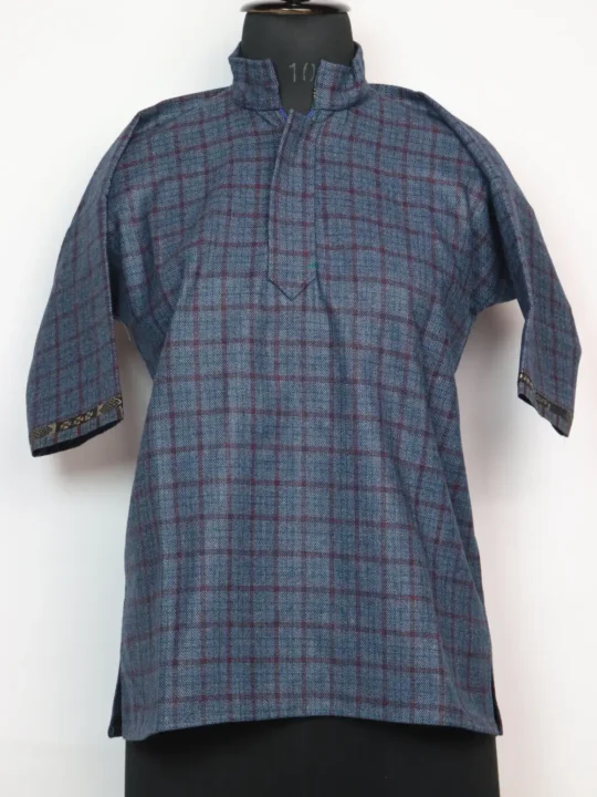 Blue Kashmiri Boys Arif Pheran in Tweed Wool (6-7 years)