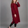 Maroon Cashmilon Plain Cold-Season Pheran