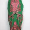 Bilqis Loose Green Pheran Designer Raffal Wool with Aari Work