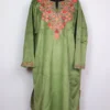 Kashmiri Naira Aari Work Green Loose Pheran in Velvet