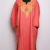 Peach Fozia Pheran with Aari Embroidery in Cashmilon Wool