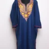 Aari Embroidered Blue Pheran Hawa in Cashmilon Wool