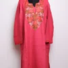 Pink Nazakat Pheran with Aari Work in Cashmilon Wool