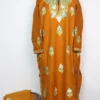 Mustard Woolen 2pc Pheran Nawal Set in Cashmilon with Aari Work