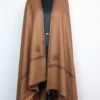 Kashmiri Mens Shawl Rust Brown in Cashmilon Wool with Hand Sozni Work Sufiyan