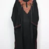 Black Loose Pheran Raffal Wool Esha with Hand Sozni Embroidery