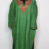 Embroidered Forest Green Pheran with Hand Sozni in Raffal Wool Zeenat