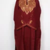 Embroidered Raffal Wool Pheran Maroon with Hand Sozni and Tilla Zysha