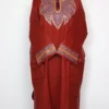Maroon Raffal Wool Pheran with Hand Sozni and Tilla Work Laiba