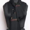 Kashmiri Black Sozni Work Scarf or Muffler Maviya in Soft 64 Count Fabric