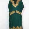Cashmilon Dark Green Woolen Pheran Jashn-e-Rekhta with Sleeve and Border Aari Work