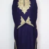 Dark Blue Woolen Afsheen Fancy Pheran with Aari Embroidery in Cashmilon