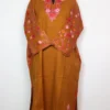 Desert Brown Cashmilon Wool Pheran with Sleeve Aari Embroidery