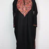 Cashmilon Wool Yumaira Black Pheran with Aari Embroidery