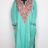 Khumar Cashmilon Wool Teal Green Pheran with Aari Embroidery