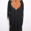 Black Jalwa Pheran in Cashmilon Wool with Aari Work