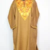 Cashmilon Wool Insaf Beige Pheran with Sleeve Aari Embroidery