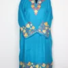 Cashmilon Wool Blue Pheran with Sleeve and Daman Aari Embroidery Taskeen
