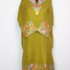 Mehndi Green Cashmilon Wool Pheran with Sleeve and Daman Aari Embroidery