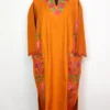 Embroidered Mustard Pheran Urwa with Aari in Cashmilon Wool