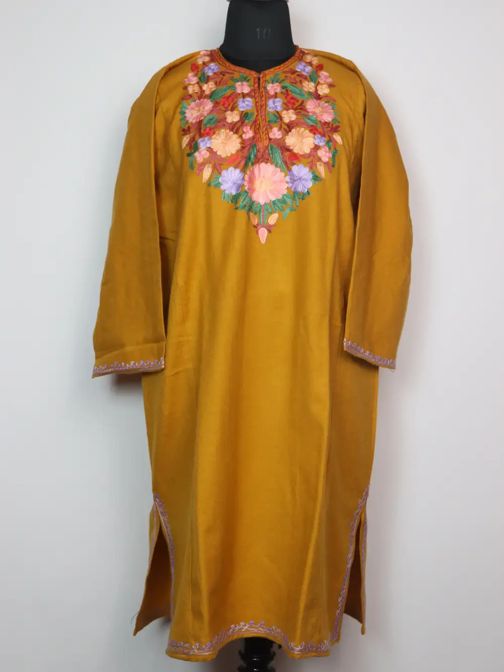 Cashmilon Wool Haldi Pheran with Aari Embroidery Mehreen