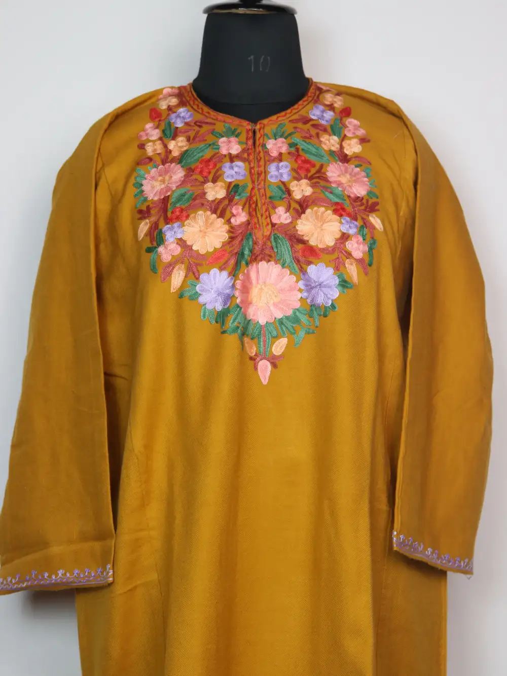 Cashmilon Wool Haldi Pheran with Aari Embroidery Mehreen - Image 2