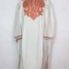 Badam White Pheran in Cashmilon Wool with Aari Embroidery