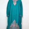 Rama Green Cashmilon Wool Black Pheran with Aari Embroidery Iltija