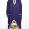 Dark Blue Saaj Kashmiri Pheran in Cashmilon Wool with Aari Work
