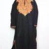 Black Jalwa Pheran in Cashmilon Wool with Aari Work