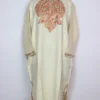White Pheran in Rimsa Cashmilon Wool with Aari Work