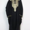 Embroidered Black Pheran with Aari in Cashmilon Wool Anantnag