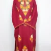 Gurez Magenta Pheran in Cashmilon Wool with Booti Aari Work