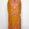 Woolen Mustard Pheran with Booti Aari Embroidery in Cashmilon Gurez
