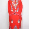 Embroidered Bright Red Pheran with Booti Aari in Cashmilon Wool Gurez