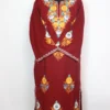 Maroon Pheran Embroidered with Booti Aari in Cashmilon Wool Gurez