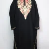 Embroidered Black Pheran Shama in Cashmilon Wool with Aari