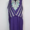 Embroidered Purple Loose Pheran Malika with Sleeve Aari in Cashmilon Wool