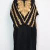Woolen Sawda Black Pheran with Sleeve Aari Work in Cashmilon