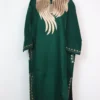 Embroidered Dark Green Pheran with Zari in Cashmilon Laila