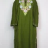 Woolen Olive Green Pheran Jashn-e-Rekhta in Cashmilon with Aari Work