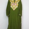 Jashn-e-Rekhta Olive Green Pheran in Cashmilon Wool with Aari Embroidery
