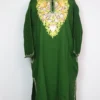 Mehandi Green Pheran in Cashmilon Wool with Aari Work Jashn-e-Rekhta