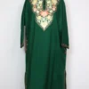 Embroidered Dark Green Pheran Jashn-e-Rekhta with Aari in Cashmilon Wool