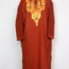 Jashn-e-Rekhta Rustic Copper Pheran in Cashmilon Wool with Aari Embroidery