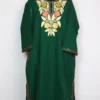 Dark Green Pheran in Cashmilon Wool with Aari Work Jashn-e-Rekhta