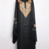 Black Polywool 3pc Unstitched Suit Fabric with Hand Sozni and Paper Machie Embroidery Nazara